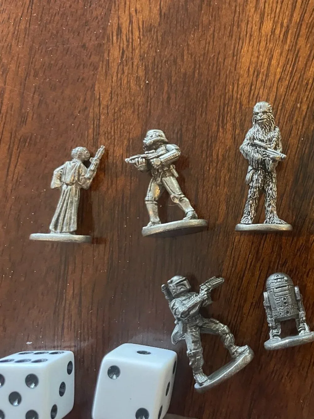 1996 Star Wars Monopoly Limited Collector Edition: 8 Pewter Figures and 5 Coins